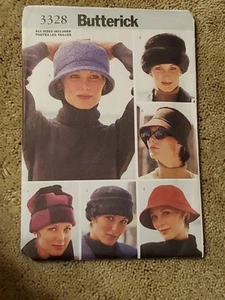 Butterick 3328 Misses Hat Patterns Six Styles SM-LG Factory Fold Sewing Pattern - Picture 1 of 3
