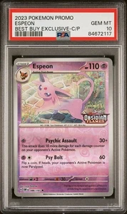 2023 POKEMON OBF Obsidian Flames Espeon Best Buy Exclusive #086 PSA 10 GEM MINT - Picture 1 of 2