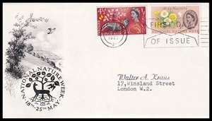 1963 GB Semana Nacional de la Naturaleza Ord FDC Londres CE Primer Día de Emisión Eslogan - Imagen 1 de 3