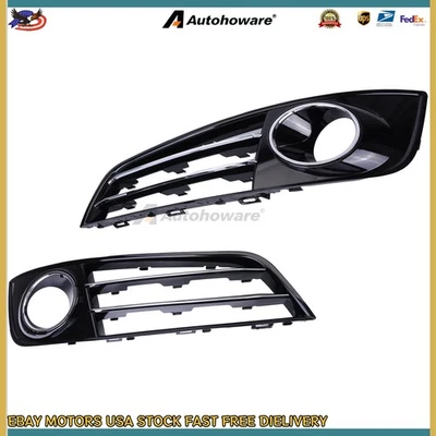 2Pcs 4H0807679E 4H0807680E For 2011-2014 Audi A8 Front Bumper Fog Light Cover Foto 1 de 4