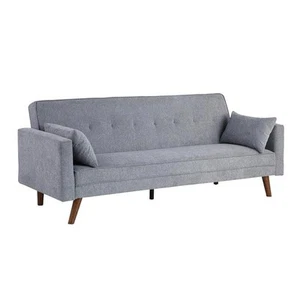 Carolina Classics Evelina Convertible Sleeper Sofa with Pillows in Gray - Picture 1 of 8