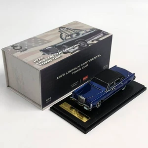 1:64 Blue 1979 Lincoln Continental Alloy Diecast - Classic Luxury Sedan Model - Picture 1 of 7