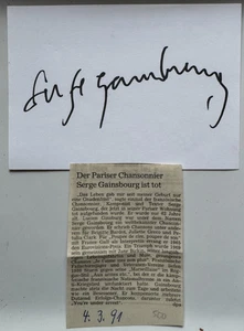 Serge Gainsbourg   -  Musik - original Autogramm  - Größe 15 x 10 cm - Picture 1 of 2