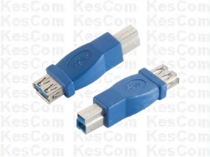 Adattatore USB USB 3.0 A-Femmina (Accoppiamento) a USB 3.0 Maschio B Blu - Foto 1 di 1
