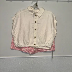 Nuevo Nuevo Conjunto Corto Niñas Wonder Nation Crema y Rosa XL (14-16) 2 Piezas - Imagen 1 de 14