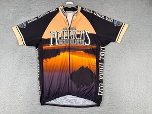 Pace Cycling Jersey Adult Large Black Orange Americas Most Beautiful Bike Ride - Picture 1 of 14