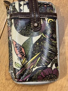 Sakroots Peace Zip Owl Crossbody Card Wallet Purse Missing Strap - Picture 1 of 15