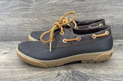 Botas de lluvia Michael Kors Hyde Signature MK Logo Duck Boot para mujer talla 6 marrón EE. UU. Foto 1 de 4