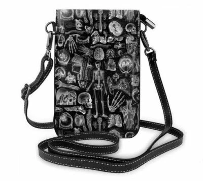Bolso de Mano Huesos Góticos Cartera Horror Esqueleto Calavera Anatomía Humana Negro Bandolera Foto 1 de 4