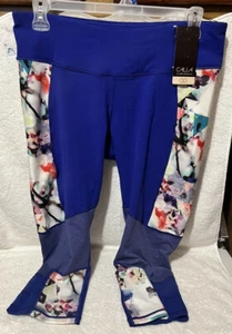 CALIA by Carrie Underwood Capri Leggings Size XL Blue Tight Yoga Twilight Floral - Picture 1 of 5