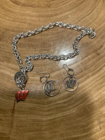 Lot of Wisconsin Badgers Jewelry earrings necklace/choker BIG TEN NCAA Cover