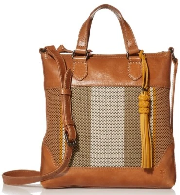 Cartera Bandolera Frye Melissa Rayas Beige Multi Cuero Marrón. Usado en excelente estado Foto 1 de 4