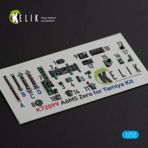 A6M5 Zero. Calcomanías interiores 3D (para Tamiya) escala 1:72 KeliK K72099 - Imagen 1 de 6