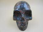 4,0 pouces pierre tachetée bleue crâne de cristal sculpté, réaliste, cristal de guérison