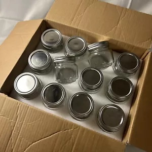 24 Pack 250 ml 8 oz Glass Mason Jars With Smooth Silver Lids - Picture 1 of 7