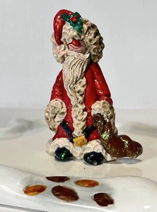 Vintage Happy Clown Droopy Santa Claus Figurine 3.5" Funny Cute Unique Signed - Picture 1 of 7
