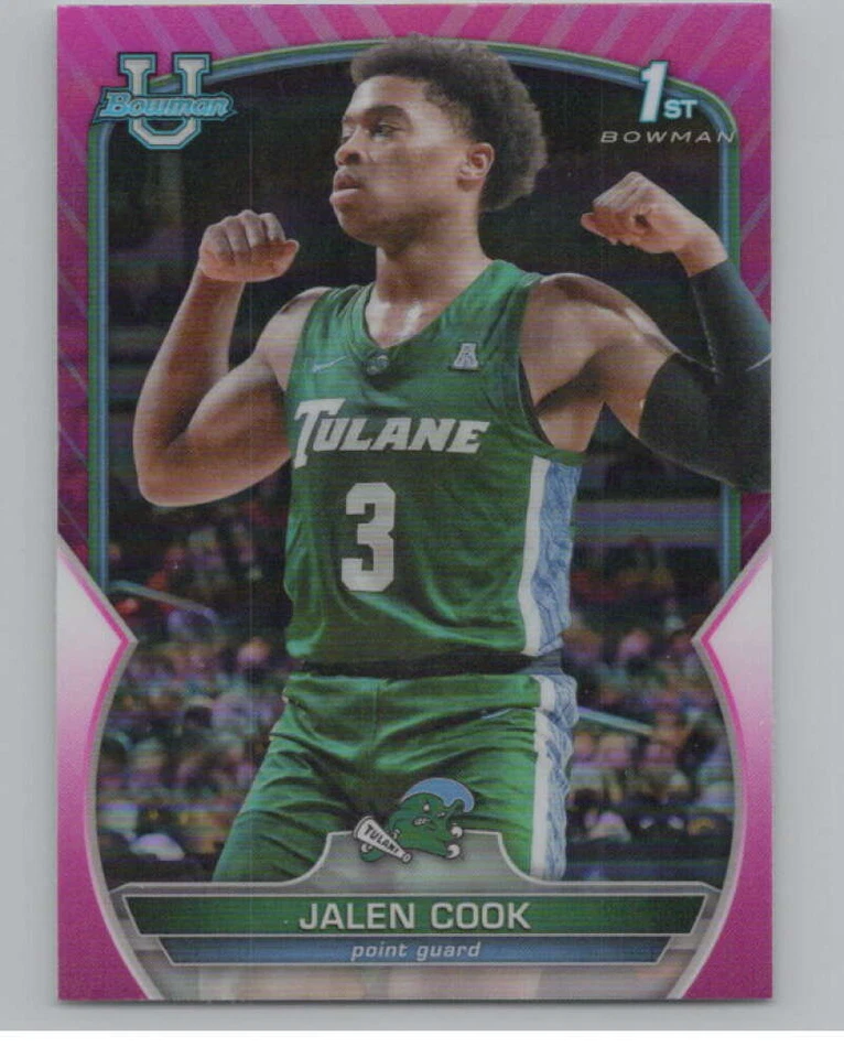 2022-23 Bowman University Chrome Refractor Pink #25 Jalen Cook V98120 - Image 1 of 3