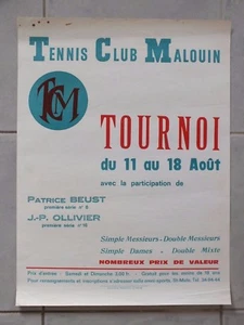 Plakat 1970er Jahre Tennisturnier - Club Malouin - Bild 1 von 1