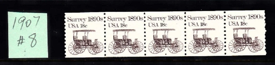USA PNC SC# 1907 SURREY  18c. WATER ACTIVATED MNH - PL# 8 - Image 1 of 1