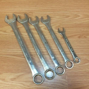 Lot of 5 Drop Forged Steel Multi Size Taiwan Made Combination Wrenches - Picture 1 of 4