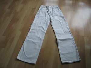 H&M Jeans high waisted Baggy oder Cargo Style hellbeige Gr. 34 - Bild 1 von 9