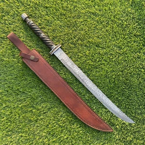Rare Damascus Steel Fantasy Sword, Short Sword, Gladius Sword, Sheath, 2072 - Picture 1 of 6