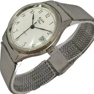 Elvia Paris date 32.5mm 1980s Harley 375 Lebrocantheure Armbanduhr Vintage Watch - Bild 1 von 6