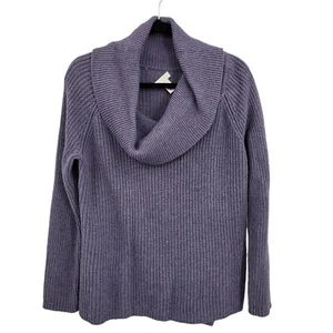 Chico's Wasserfallausschnitt Pullover Gr. 1 M Lila Periwinkle Langarm Grobstrick - Bild 1 von 11