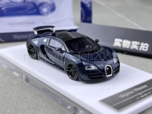 Per LJM Scala 1:64 Carbonio Blu Veyron Vitesse Racing Sport Auto Resina Diecast - Foto 1 di 10