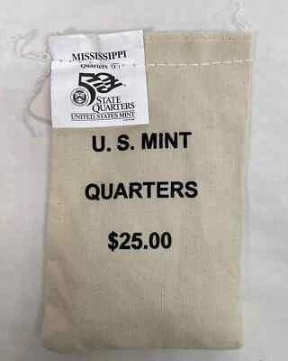 2002 P Mississippi State Quarters Unopened Bag in Mint Sealed Box QG4 (100 Coins - Image 1 of 2