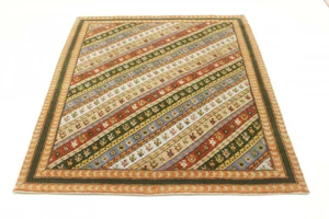 Alfombra oriental Gabbeh Loribaft Design 194x141 alfombra anudada a mano - Imagen 1 de 10