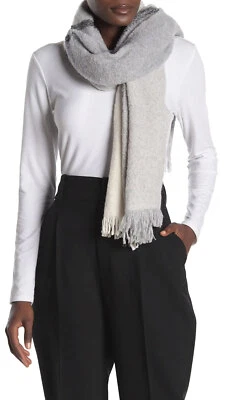 Amicale Womens Wool Blend Colorblock Scarf Charcoal - NWT $195 - Image 1 of 3