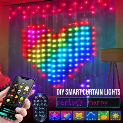 Умные светодиодные RGB-занавески гирлянды Bluetooth APP управление рождественский волшебный свет  - Изображение 1 из 4