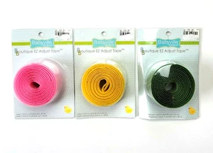 3 Babyville Hook Loop EZ Adjust Tape Pink Yellow Green 1.5" Adjustable Closures - Picture 1 of 8