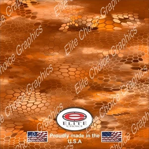 Hex 3 Orange CAMO DECAL WRAP VINYL 52"x15" TRUCK PRINT REAL CAMOUFLAGE - Picture 1 of 4