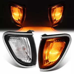 2PC Side Marker Corner Parking Lights Turn Signal Chrome For Toyota Tacoma 01-04 - Bild 1 von 20
