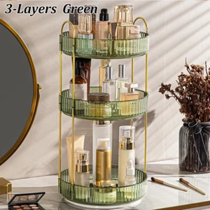Rotating Makeup Organizer - 1/2/3 Layers Clear Cosmetic Holder - Picture 1 of 21