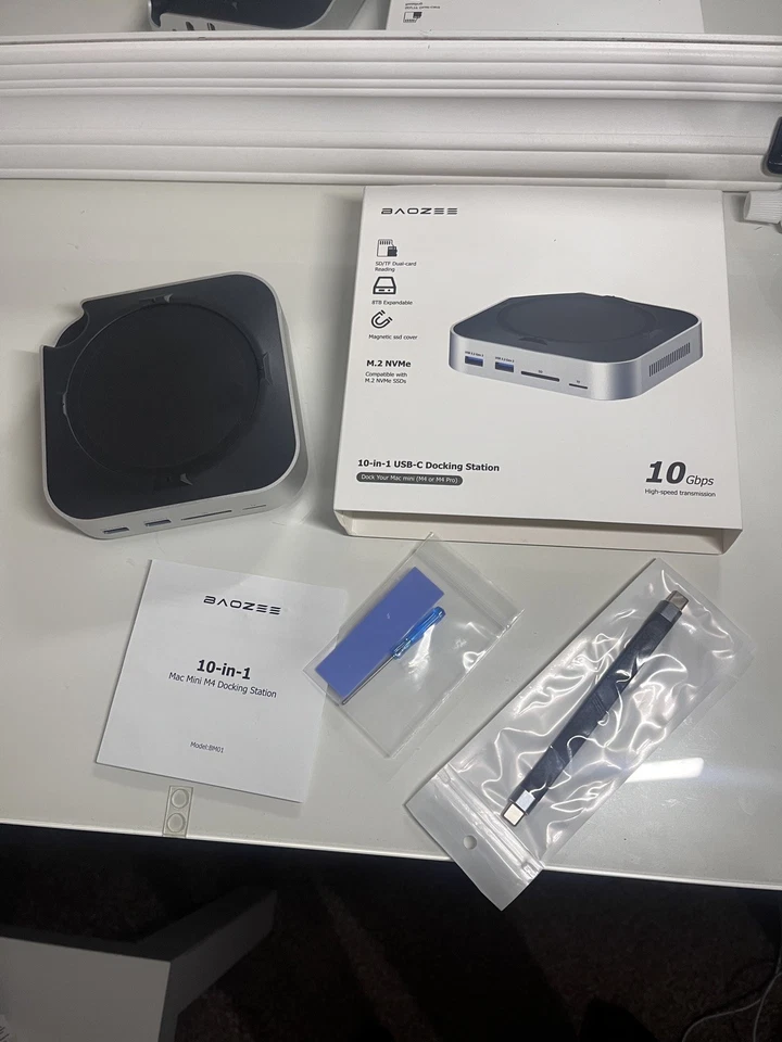 NEW Mac Mini M4, M4 Pro Hub & Stand with NVMe SSD Enclosure 11 in 1 USB Micro SD - Image 1 of 4