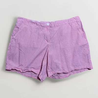 Pantalones Cortos Crown & Ivy Mujer 18 W Rosa Blanco A Rayas Tiro Medio 39x6.5 Foto 1 de 4