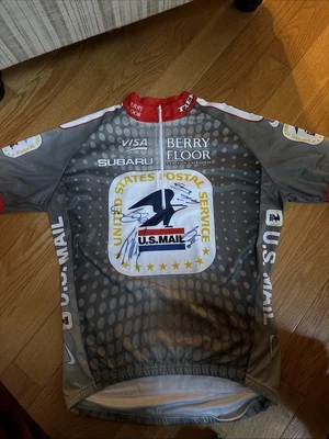 Signed United States Postal Service cycling jersey. LG - Image 1 of 4