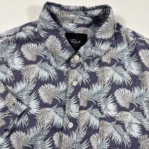 Rails Shirt Men's Size Large Blue Linen Blend Leaves Short Sleeve Button Carson - Picture 1 of 8