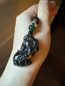 純天然翡翠A貨水潤烏雞貔貅 Burma Grade A Jadeite Certified 772 - Picture 1 of 6