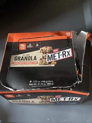 Chispas de chocolate con mantequilla de maní MET RX, 9 barras, 3,52 oz - 1 CAJA Foto 1 de 2