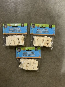 1” Unfinished Wood Letters Alphabet Crafters Square 26 Per Pack (3)Packs - Picture 1 of 2