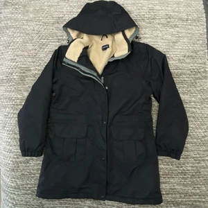 Land's End Squall Jacket Women's Size Medium Black Lined Full Zip Hooded - Picture 1 of 16