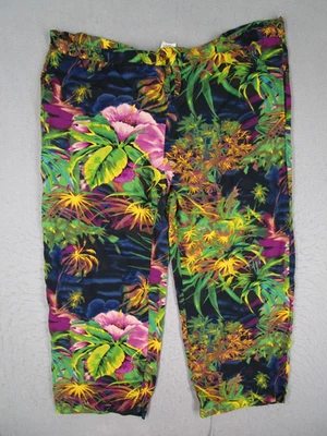 Pantalones Jams World Mujer XL Multicolor Hibisco Bosque Capri Hechos en EE. UU. 43x25 Foto 1 de 4
