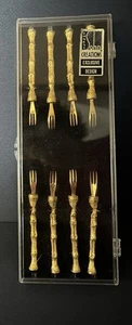 VINTAGE Ernest Creations Exclusive MINIATURE BRASS FORK SET OF 8 - Picture 1 of 3