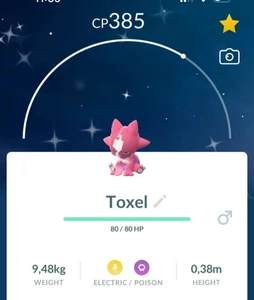 Pokemon Trade GO - Shiny Toxel -Trade 20k/1mil stardust - Picture 1 of 1