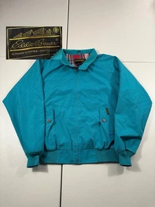 Vintage Eddie Bauer Jacke Herren L Bomber Zip Golf türkis kariert gefüttert Outdoor - Bild 1 von 8