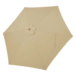 Outdoor Patio Umbrella Canopy Top Cover Replacement Tan Fit 9' 6-rib Umbrella - Picture 1 of 9